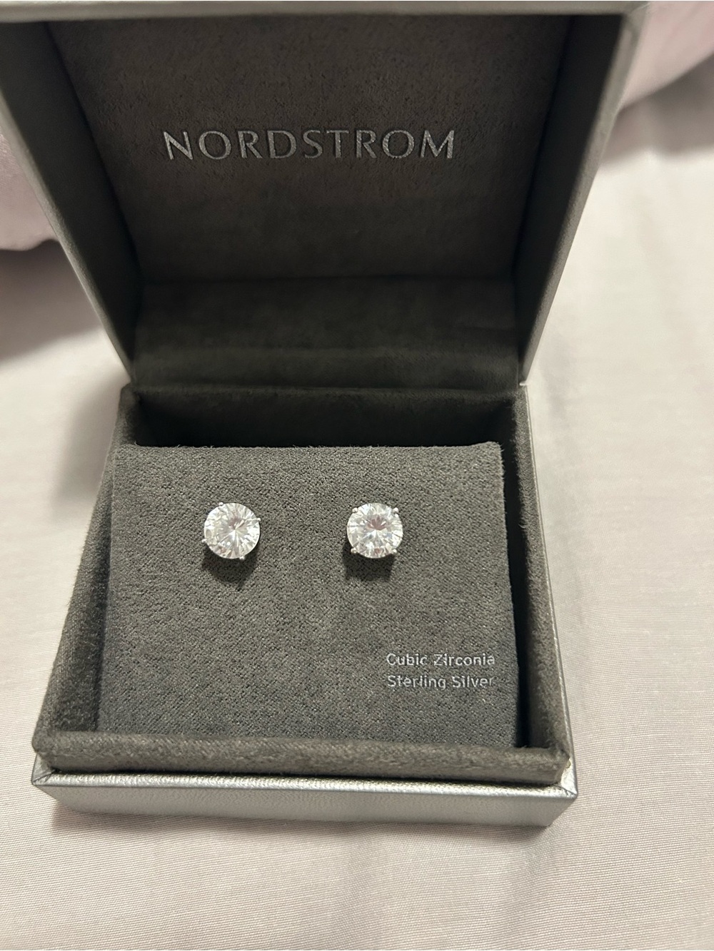 Nordstrom Sterling Silver Cubic Zirconia Stud Earrings in Silver